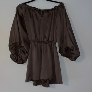 Brown bell sleeve romper